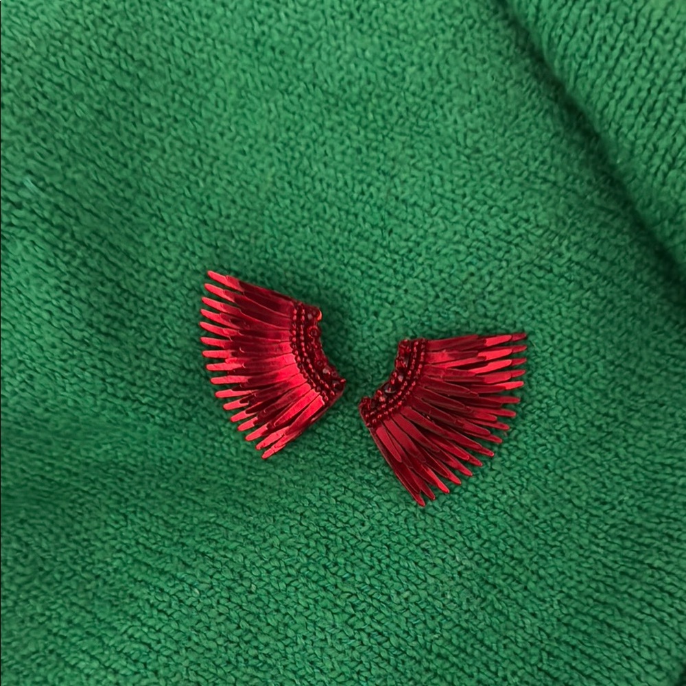 Elegant Red Fan Earrings